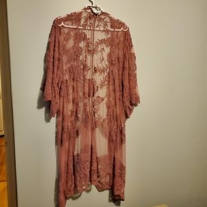 Embroidered Long Kimono